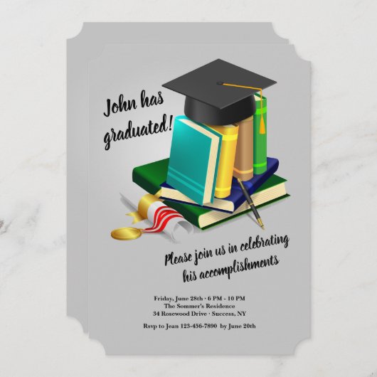 Invitation à l'obtention du diplôme (Devant / Derrière)