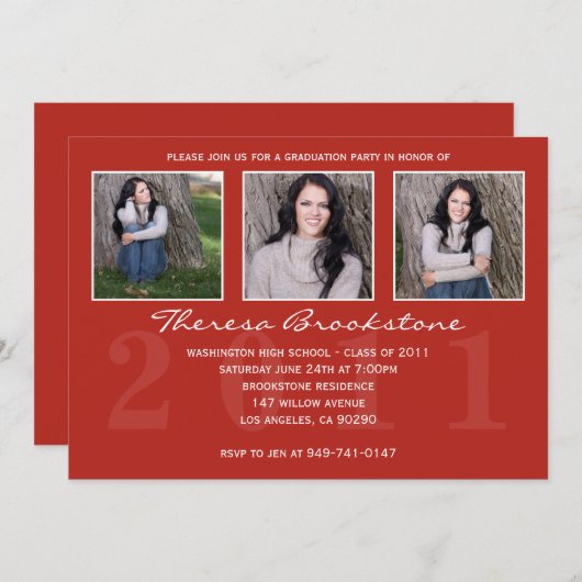 Invitation à l'obtention du diplôme (Devant / Derrière)