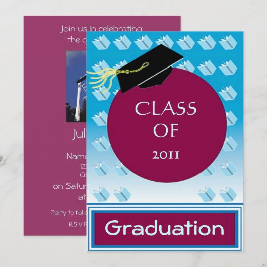 Invitation à l'obtention du diplôme (Devant / Derrière)