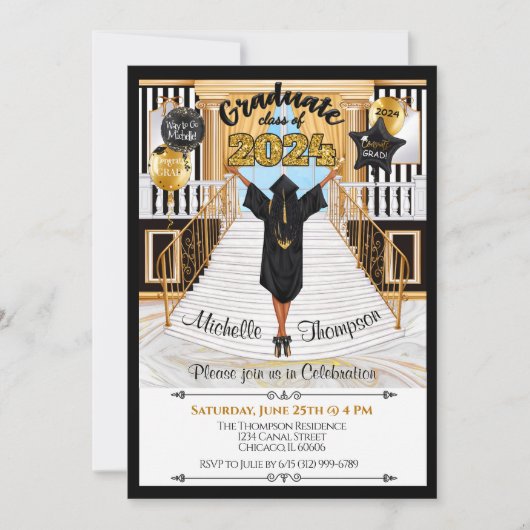 Invitation à l'obtention du diplôme African Americ (Devant)