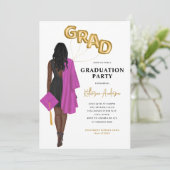 Invitation à l'obtention du diplôme afro-américain (Debout devant)