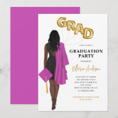 Invitation à l'obtention du diplôme afro-américain (Devant / Derrière)