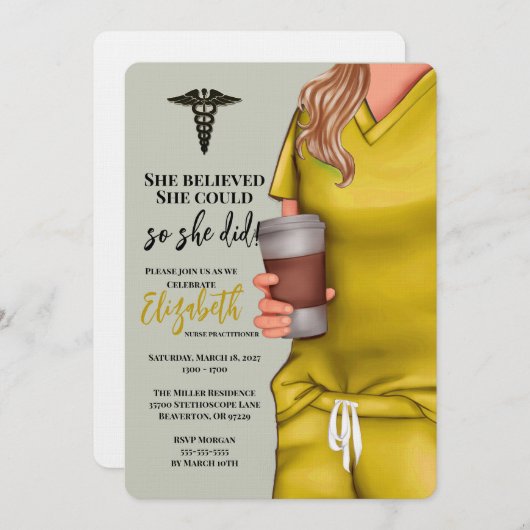 Invitation à l'obtention du diplôme de l'école de  (Devant / Derrière)