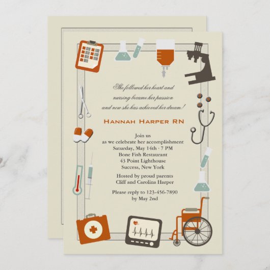 Invitation à l'obtention du diplôme de l'école de  (Devant / Derrière)