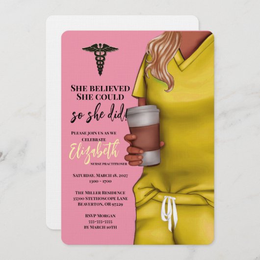 Invitation à l'obtention du diplôme de l'école de  (Devant / Derrière)