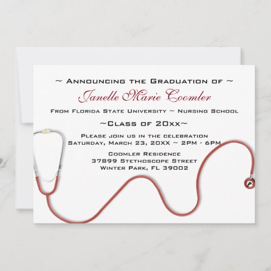 Invitation à l'obtention du diplôme de l'école Méd (Devant)