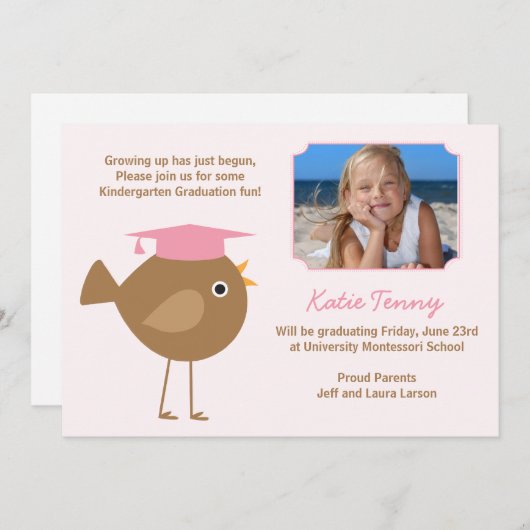 Invitation à l'obtention d'un diplôme de maternell (Devant / Derrière)