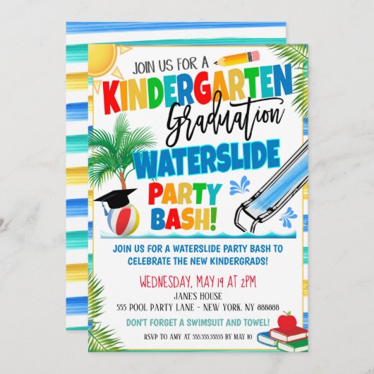 Invitation à l'obtention d'un diplôme de maternell (Devant / Derrière)