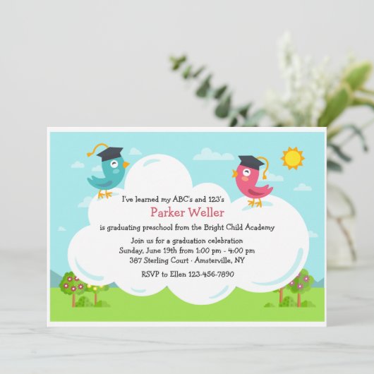 Invitation à l'obtention d'un diplôme de naissance (Debout devant)