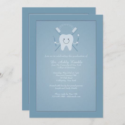 Invitation à l'obtention d'un diplôme en santé den (Devant / Derrière)