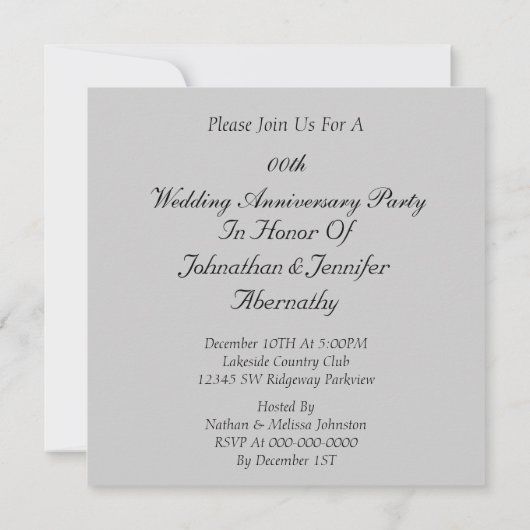 Invitation à l'occasion du mariage (Dos)