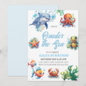 Invitation A L'OEIL De La Mer 1Er Anniversaire Sous La Mer (Devant / Derrière)