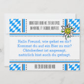 Invitation à l'Oktoberfest (Dos)