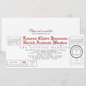 Invitation à longueur de thé du Telegram moderne (Devant / Derrière)