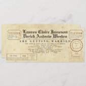 Invitation à longueur de thé du Telegram Vintage (Devant / Derrière)