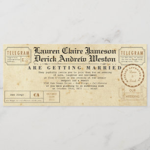 Invitation à longueur de thé du Telegram Vintage