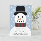 Invitation à l'Open House de Noël Snowman (Debout devant)