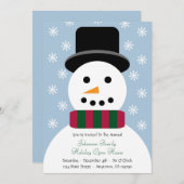 Invitation à l'Open House de Noël Snowman (Devant / Derrière)