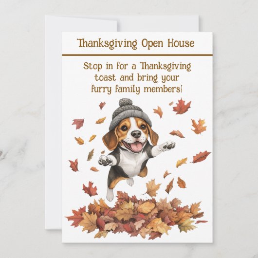 Invitation à l'Open House de Thanksgiving | Chien (Devant)