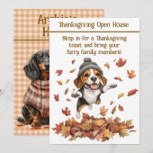 Invitation à l'Open House de Thanksgiving | Chien (Devant / Derrière)