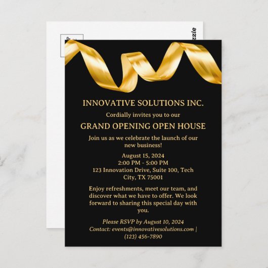 Invitation à l'Open House New Business (Devant / Derrière)