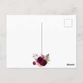 Invitation à l'or floral bordeaux à 80 ans (Dos)