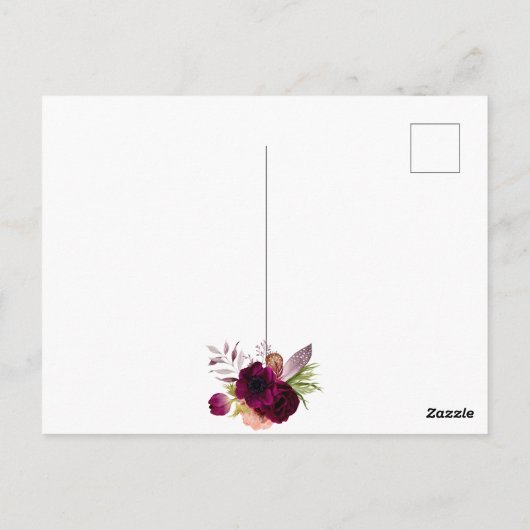 Invitation à l'or floral bordeaux à 80 ans (Dos)