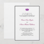 Invitation à l'orchidée violette foncée (Devant / Derrière)