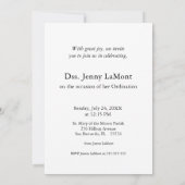 Invitation à l'Ordination des persiennes (Dos)