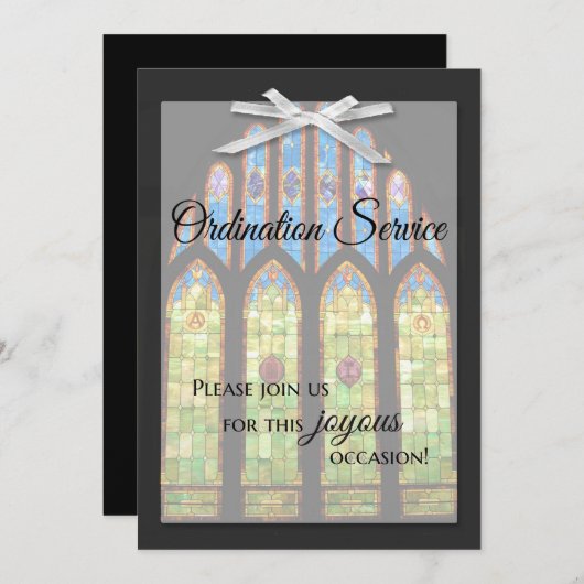 Invitation à l'ordination - Verre de retenue (Devant / Derrière)