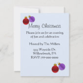 Invitation à l'ornement de Noël (Dos)