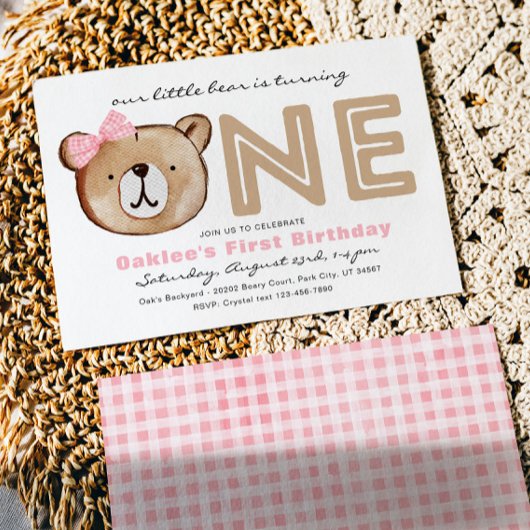 Invitation à l'ours de la fille