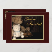 Invitation à l'ours en peluche et aux chaussures p (Devant / Derrière)