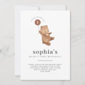 Invitation à l'ours premier anniversaire Terracott (Devant)