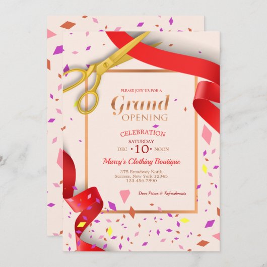 Invitation à l'ouverture de l'événement (Devant / Derrière)