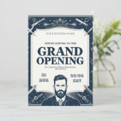 Invitation à l'ouverture du salon Barber Shop (Debout devant)