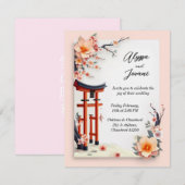 Invitation A Love Blossoming Under the Cherry Trees (Devant / Derrière)
