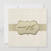 Invitation à l'Sweet sixteen ivoire et or (Dos)