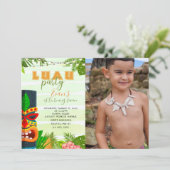 Invitation à Luau Anniversaire Avec Photo (Debout devant)