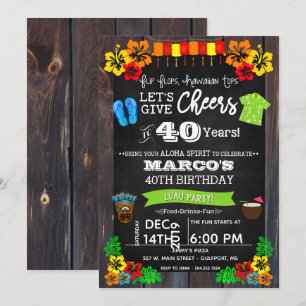 Invitation à Luau, invitation à l'anniversaire de