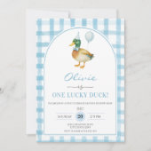 Invitation A Lucky Duck Blue Birthday (Devant)