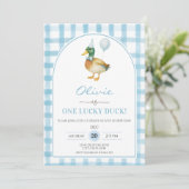 Invitation A Lucky Duck Blue Birthday (Debout devant)