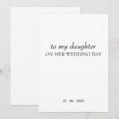 Invitation "À ma fille" le jour de SON Mariage (Devant / Derrière)