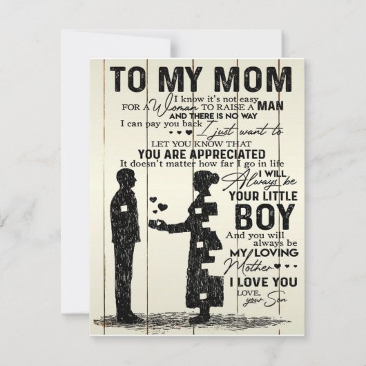 Invitation À ma mère lettre, Cadeau spécial à maman (Devant)