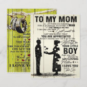 Invitation À ma mère, Lettre spéciale à maman, Cadeau spécial (Devant / Derrière)