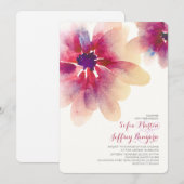 invitation à mariage à l'aquarelle florale (Devant / Derrière)