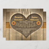 invitation à mariage campagnard rustique (Devant / Derrière)