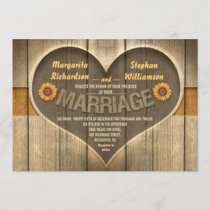 invitation à mariage campagnard rustique