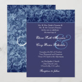 Invitation à Mariage damassé bleue et violette R43 (Devant / Derrière)