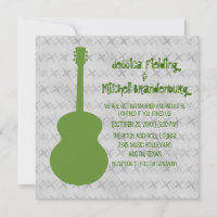 Invitation à mariage Grunge Guitare Verte